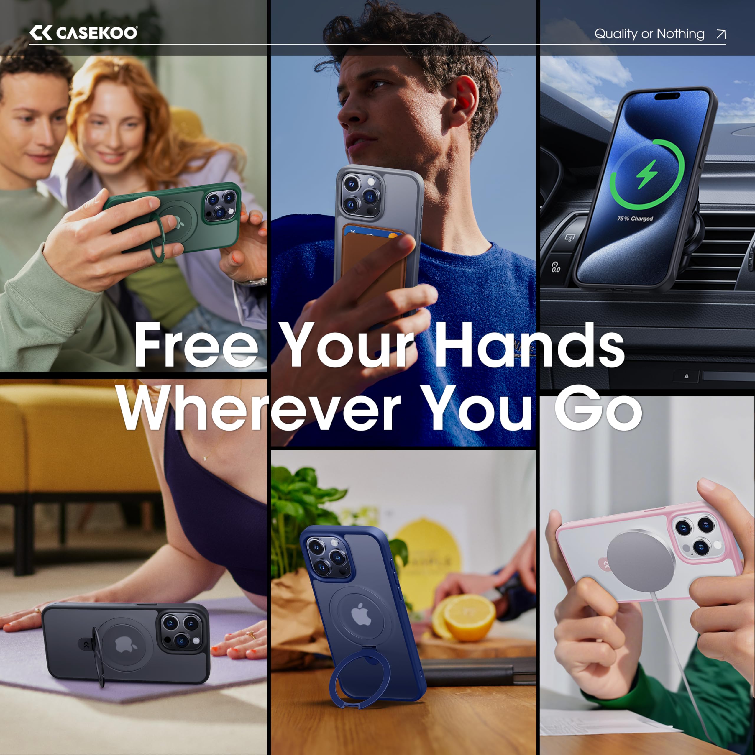 Amazon.com: CASEKOO for iPhone 15 Pro Case with Magnetic Invisible